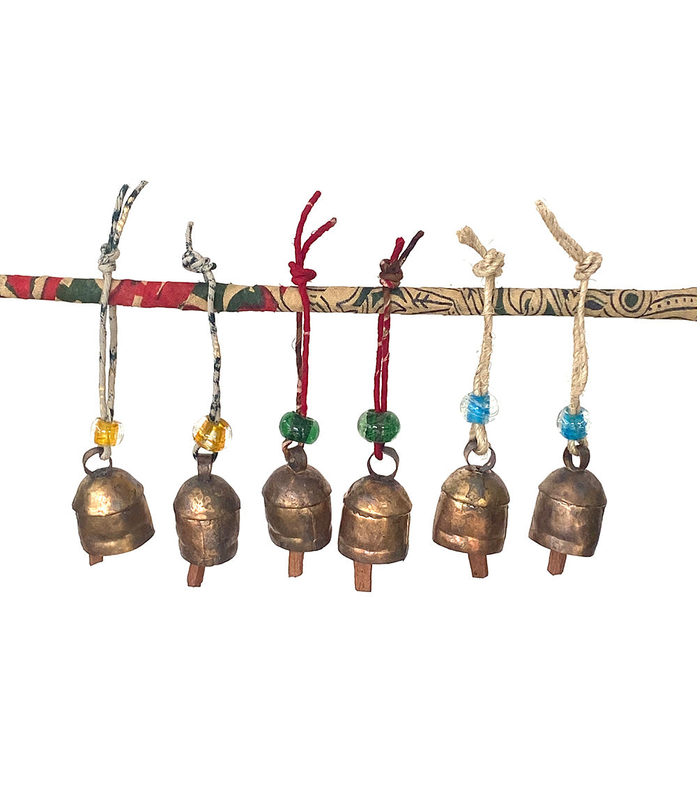 Festive Small Bell Pack. 6 Assorted Bells.