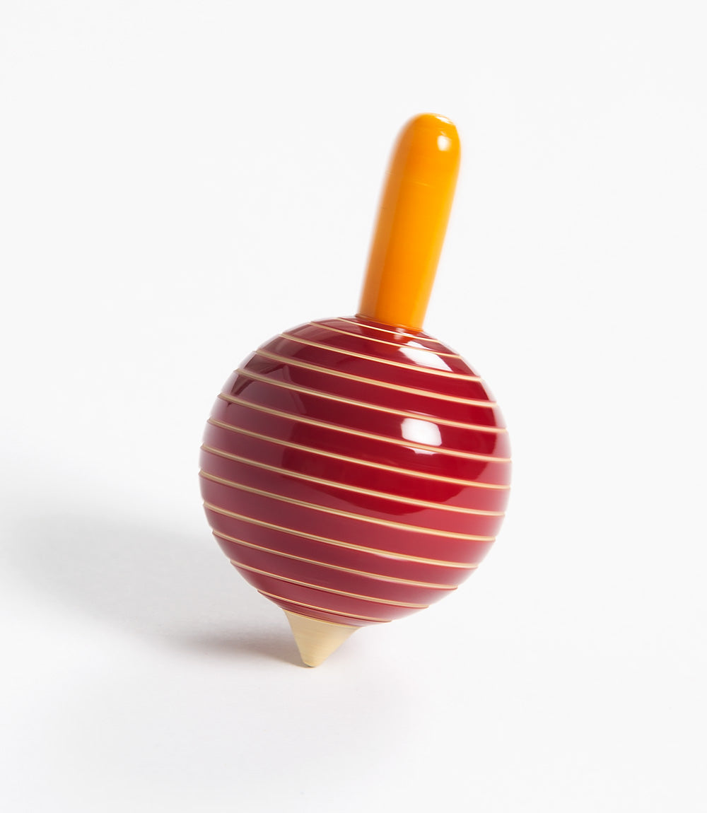 Colorful wooden spinning top.
