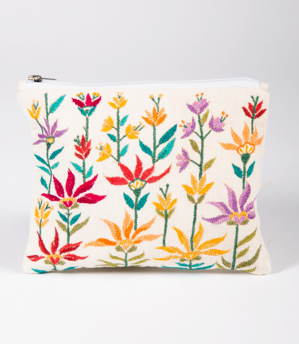 Embroidered Bloom Pouch
