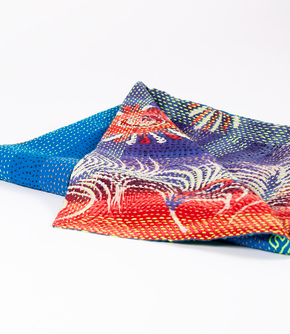 Blue Kantha Baby Blanket