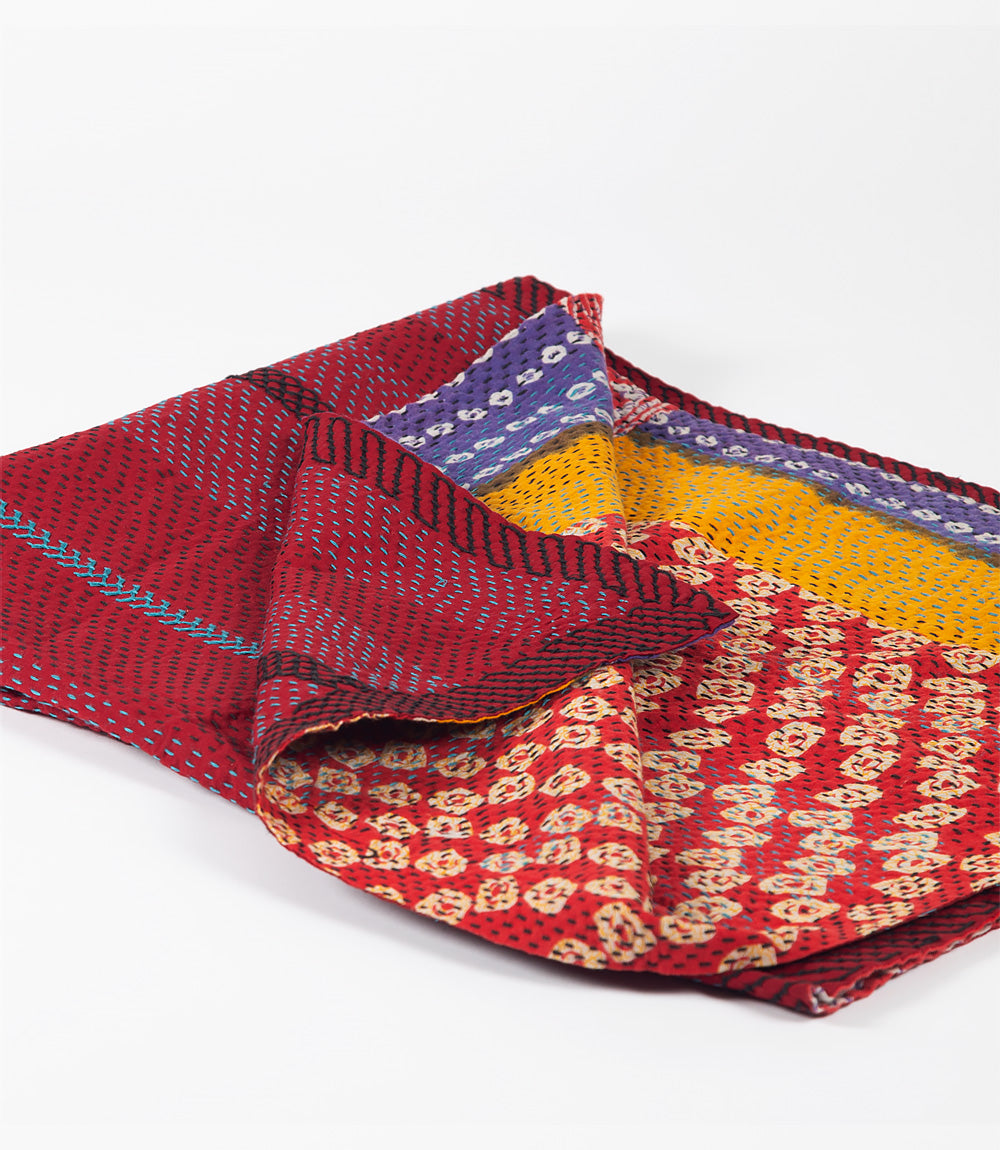 Magenta Kantha Baby Blanket