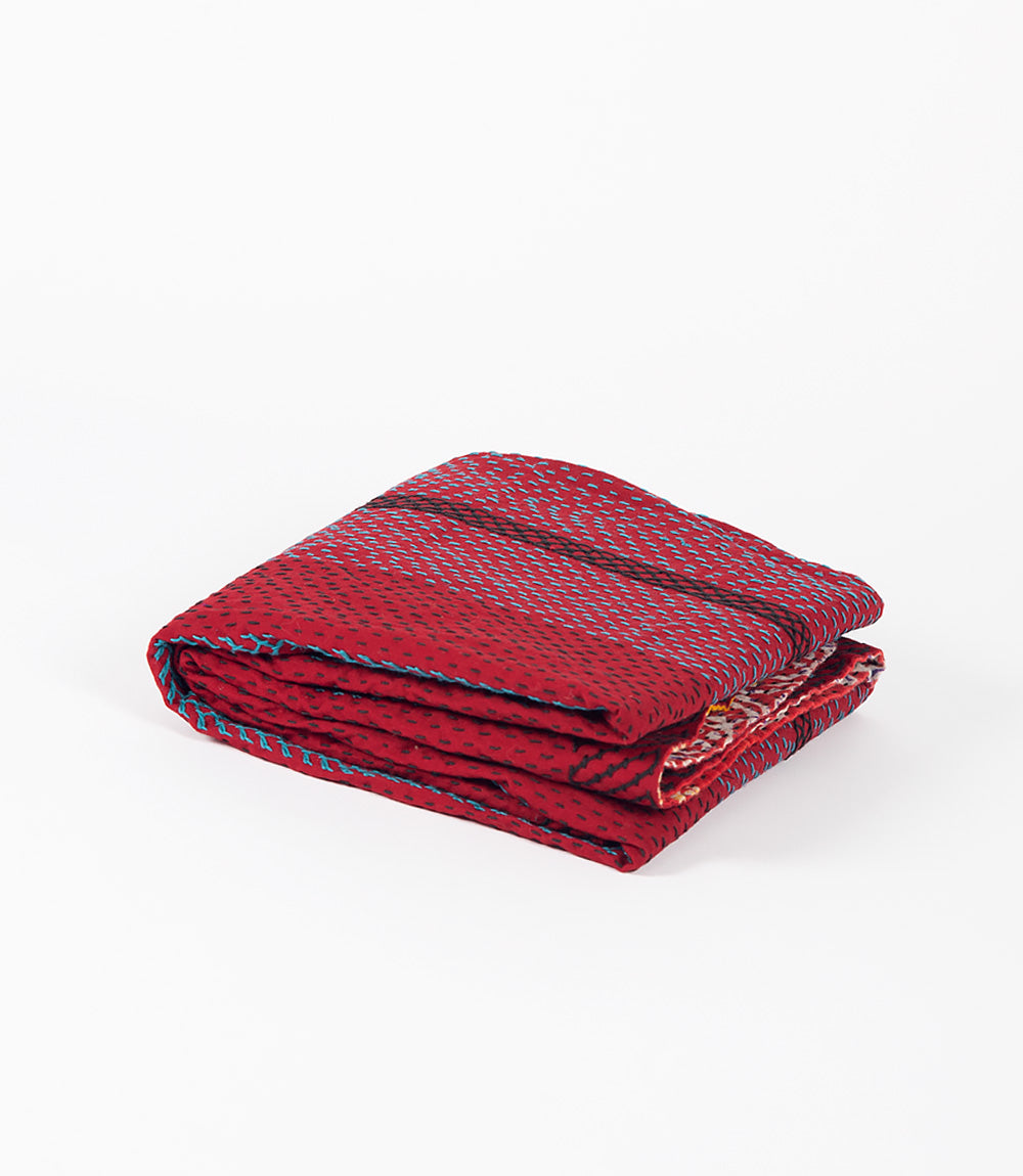 Magenta Kantha Baby Blanket