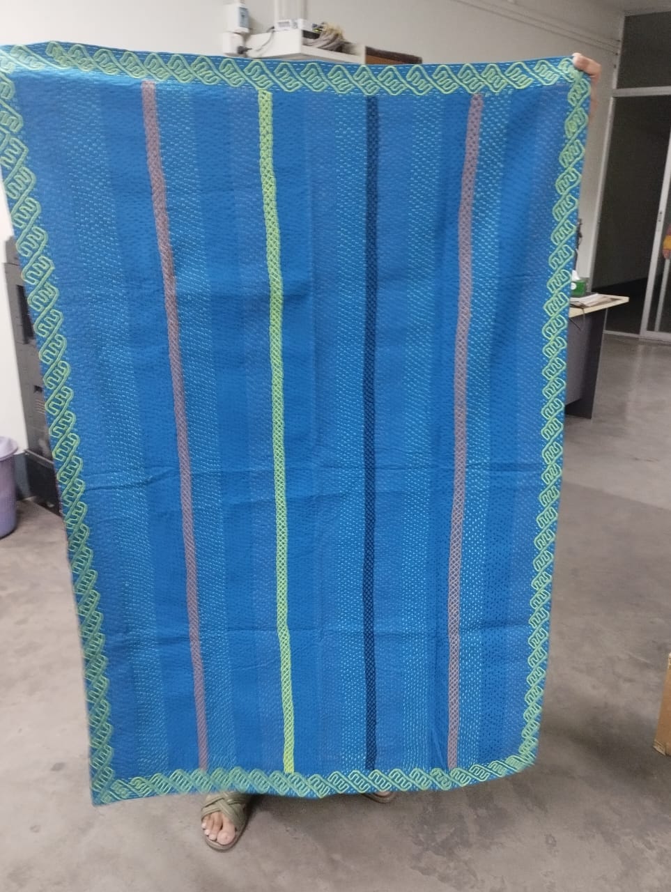 Blue Kantha Baby Blanket