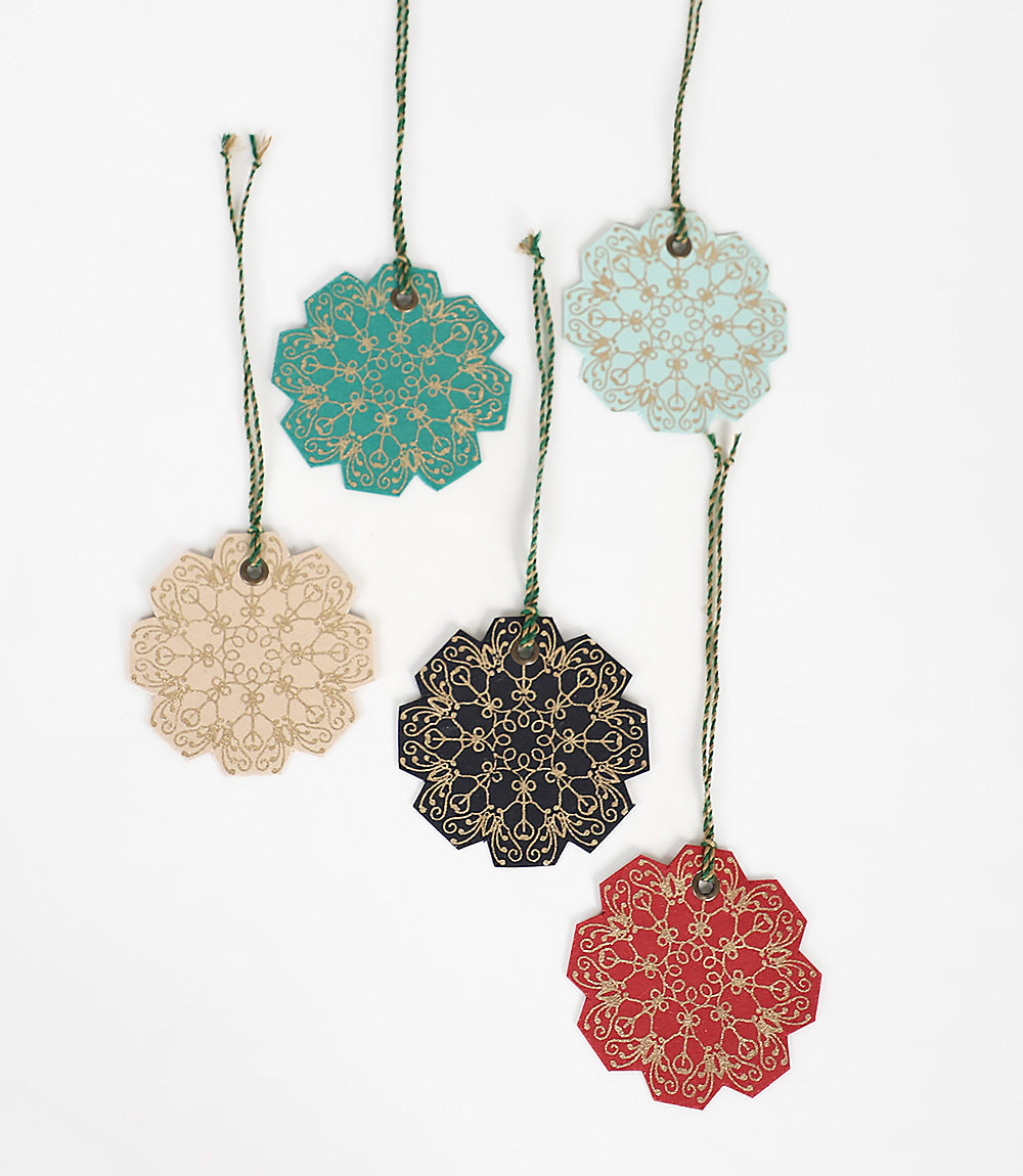 Jute Paper Gift Tag - Burst. Set of 5