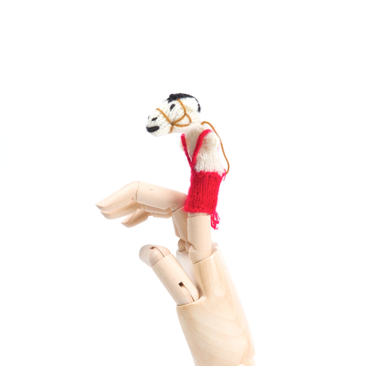 Horse with Red Vest Finger Puppet