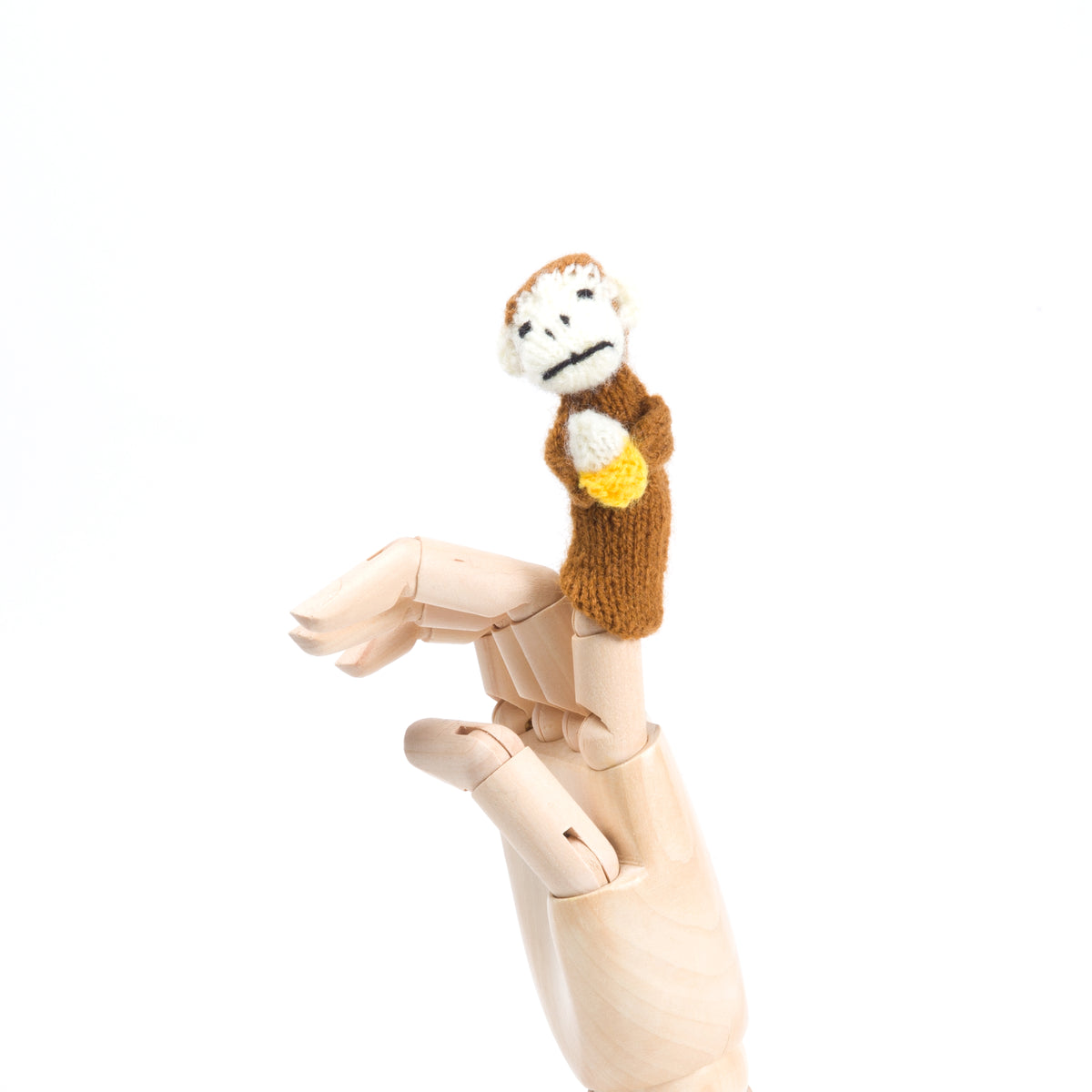Monkey with Banana Finger Puppet
