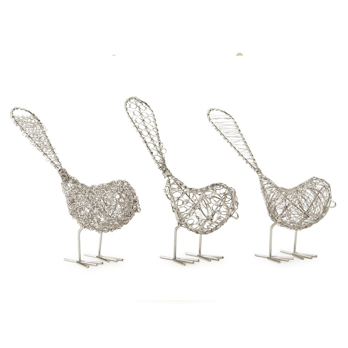 Sculpted Wire Birds - Pack of 3, Assorted