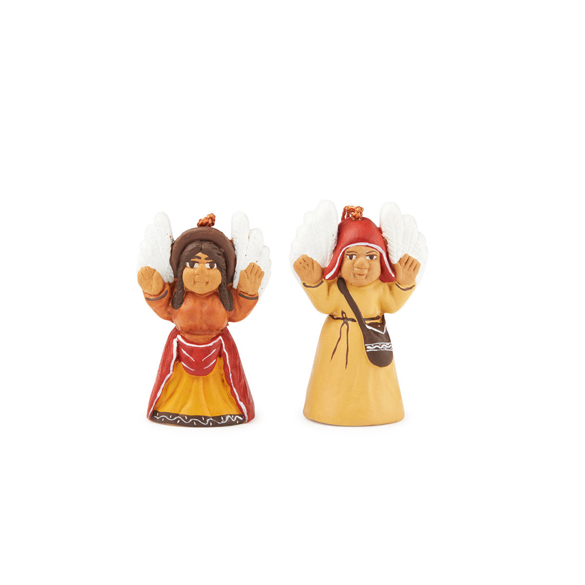 Two Terracotta Handpainted "Cuzco" Angels