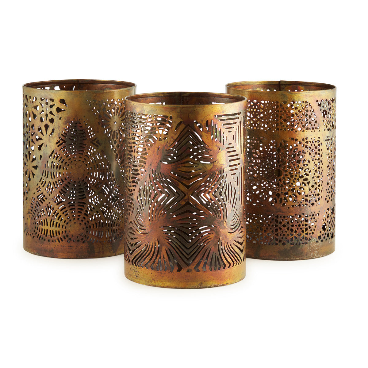 Jali Bronzed Votives - Set 3