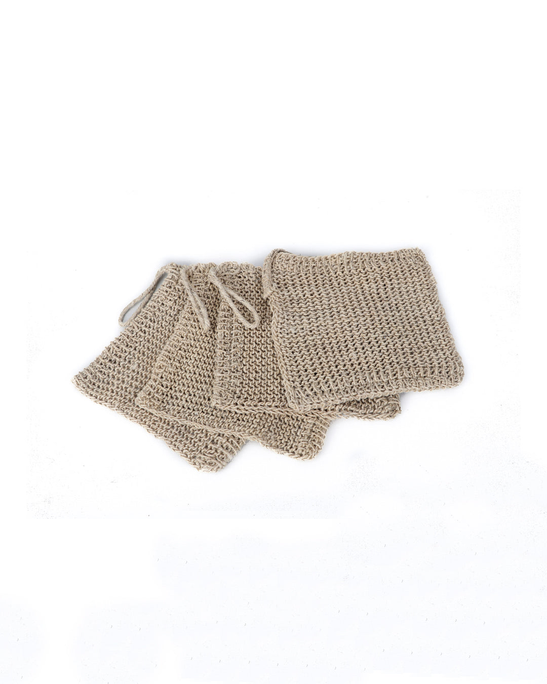 Hemp Knitted Wash Cloths, Small - Pack of 4