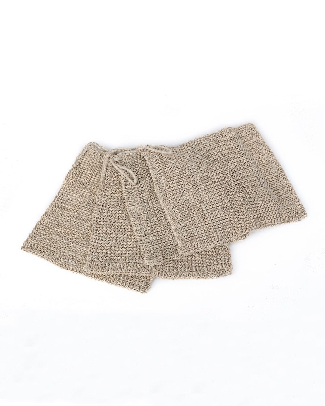 Hemp Knitted Wash Cloths, Medium - Pack of 4