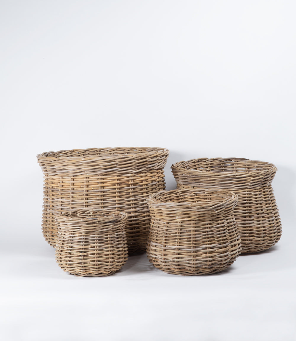 Kubu rattan pot covers set 4