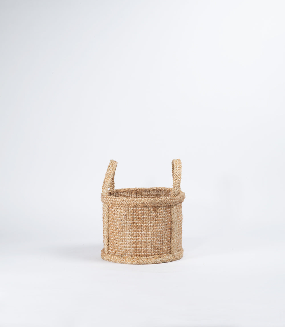 Jute pot cover with handles