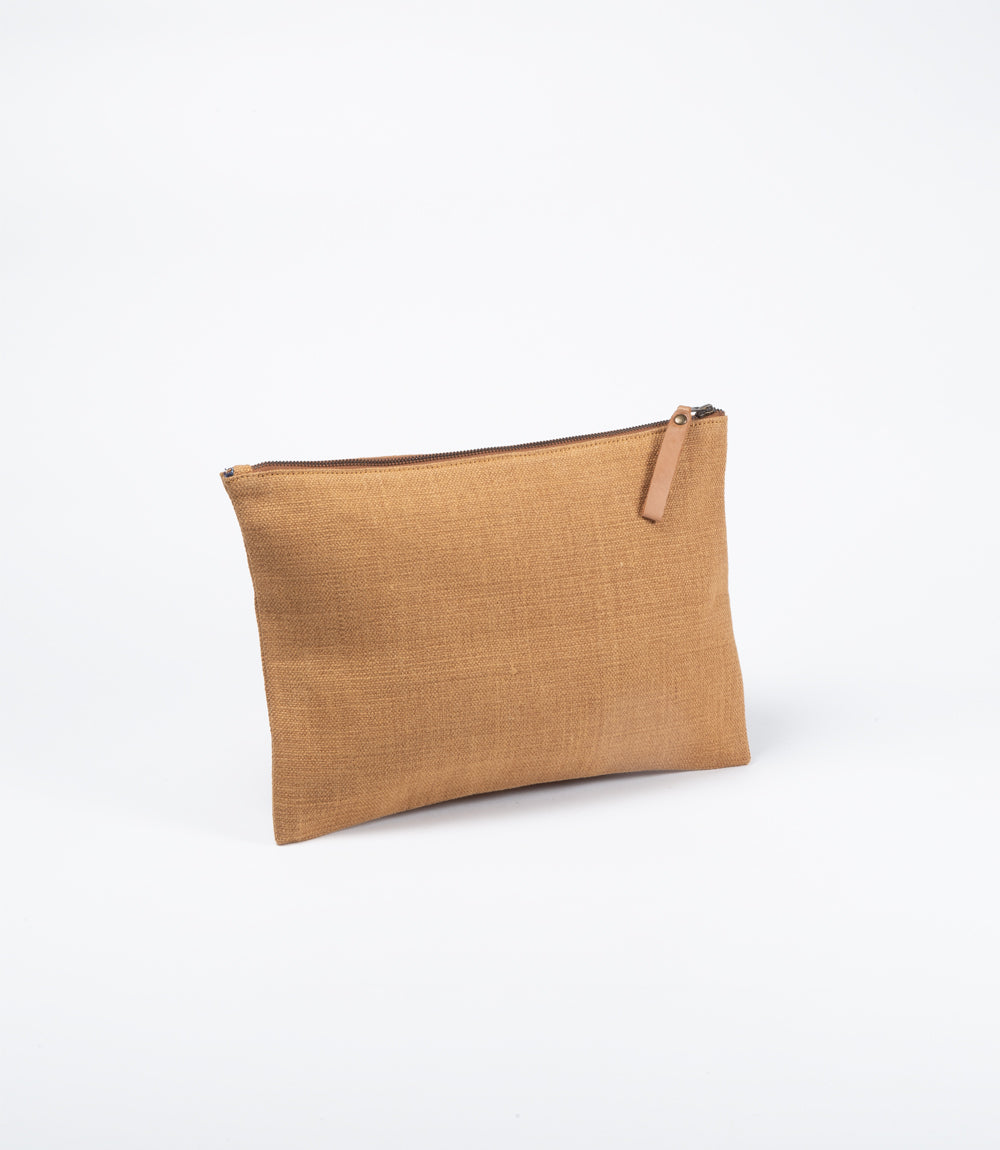 Woven Waxed Jute - Storage or Tablet / Laptop Sleeve - Block Inner Lining