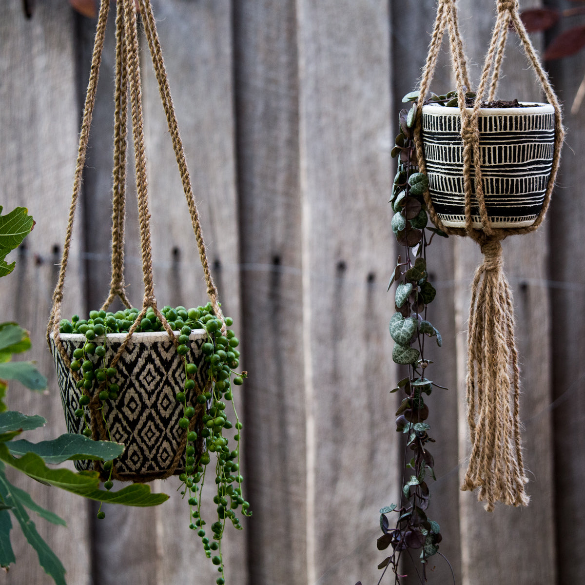 Macrame pot hanger jute