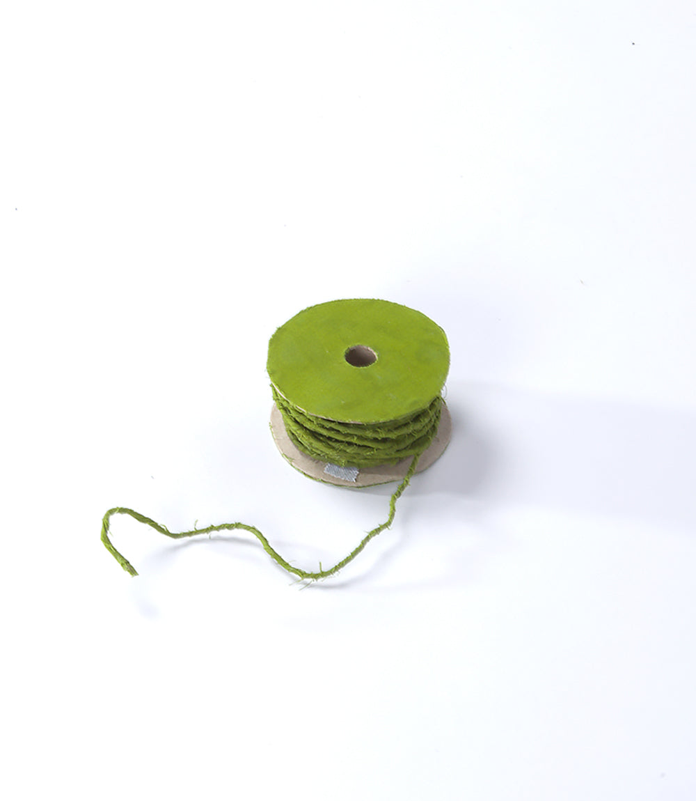 Crafters Upcycled Saree Wrapped Wire - Paper Reel, Light Green, 10m