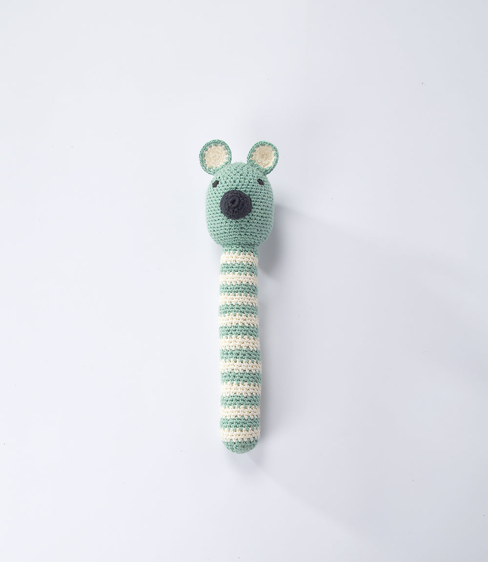 Tiger Bub Rattle - Green - Crochet Ami