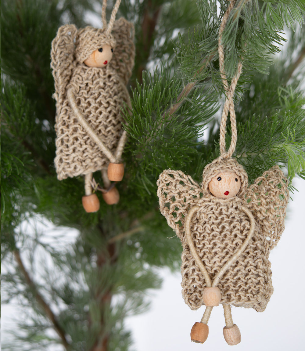 Christmas decoration - 2 hemp angels