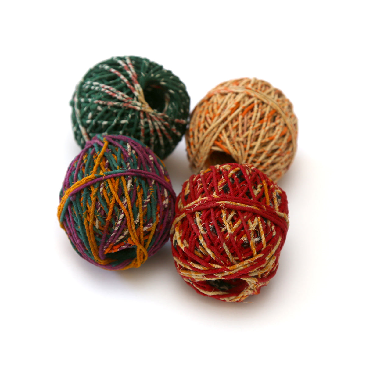 Upcycled Saree Twine, Thin, Multi-Coloured Assorted, 25m