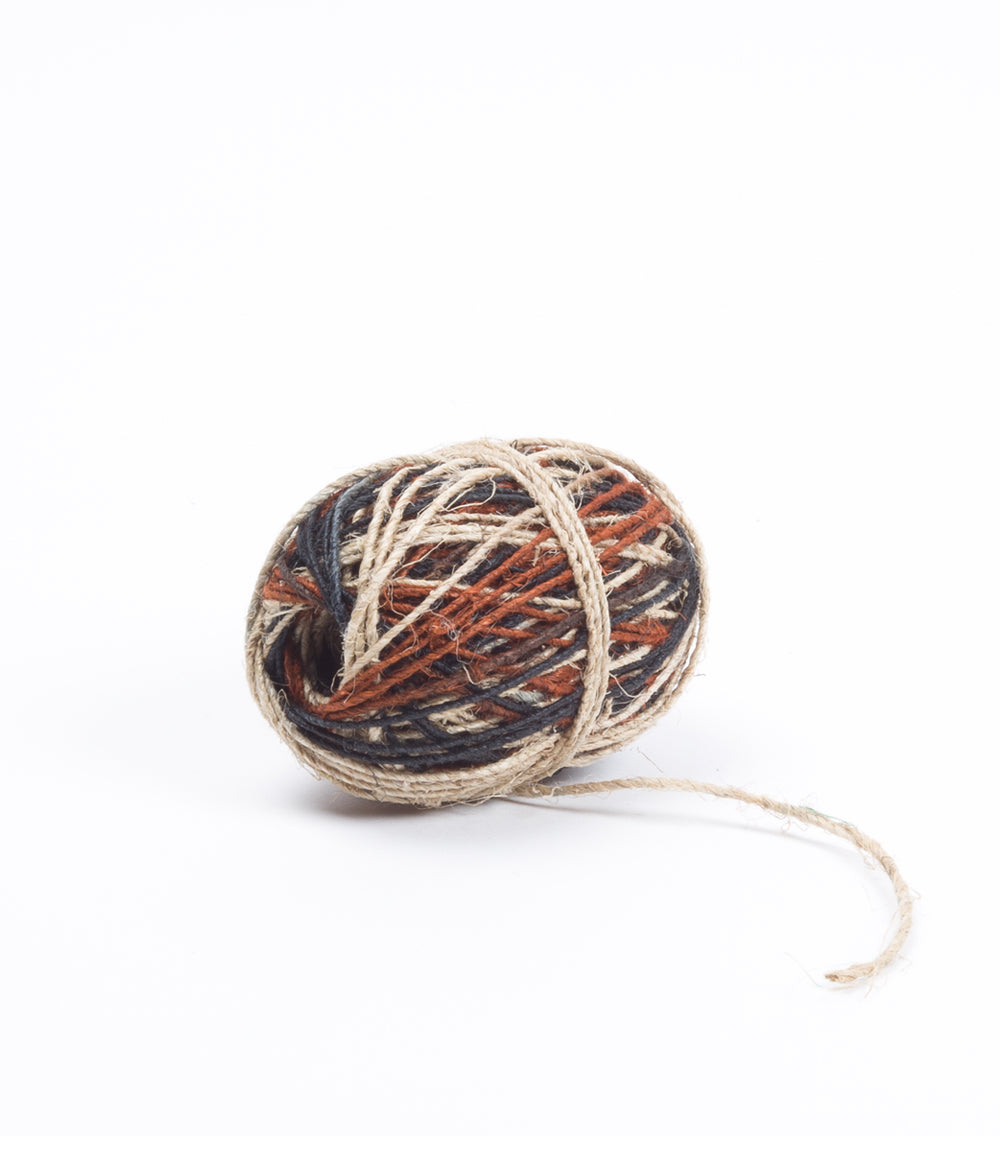 Particoloured &quot;Earth&quot; Hemp Twine, Charcoal, Natural and Brown, 50m