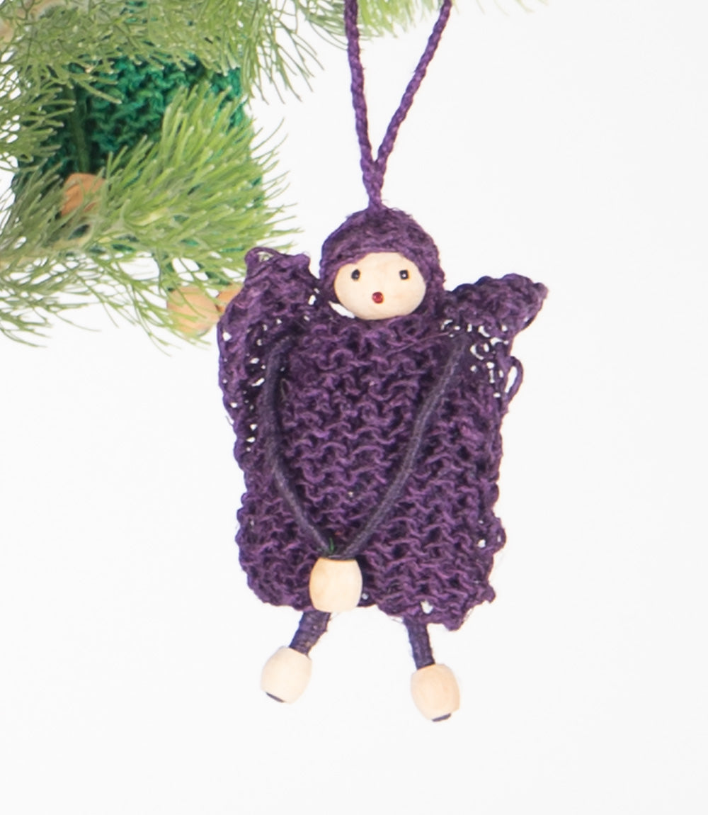 Christmas decoration - hemp angel purple