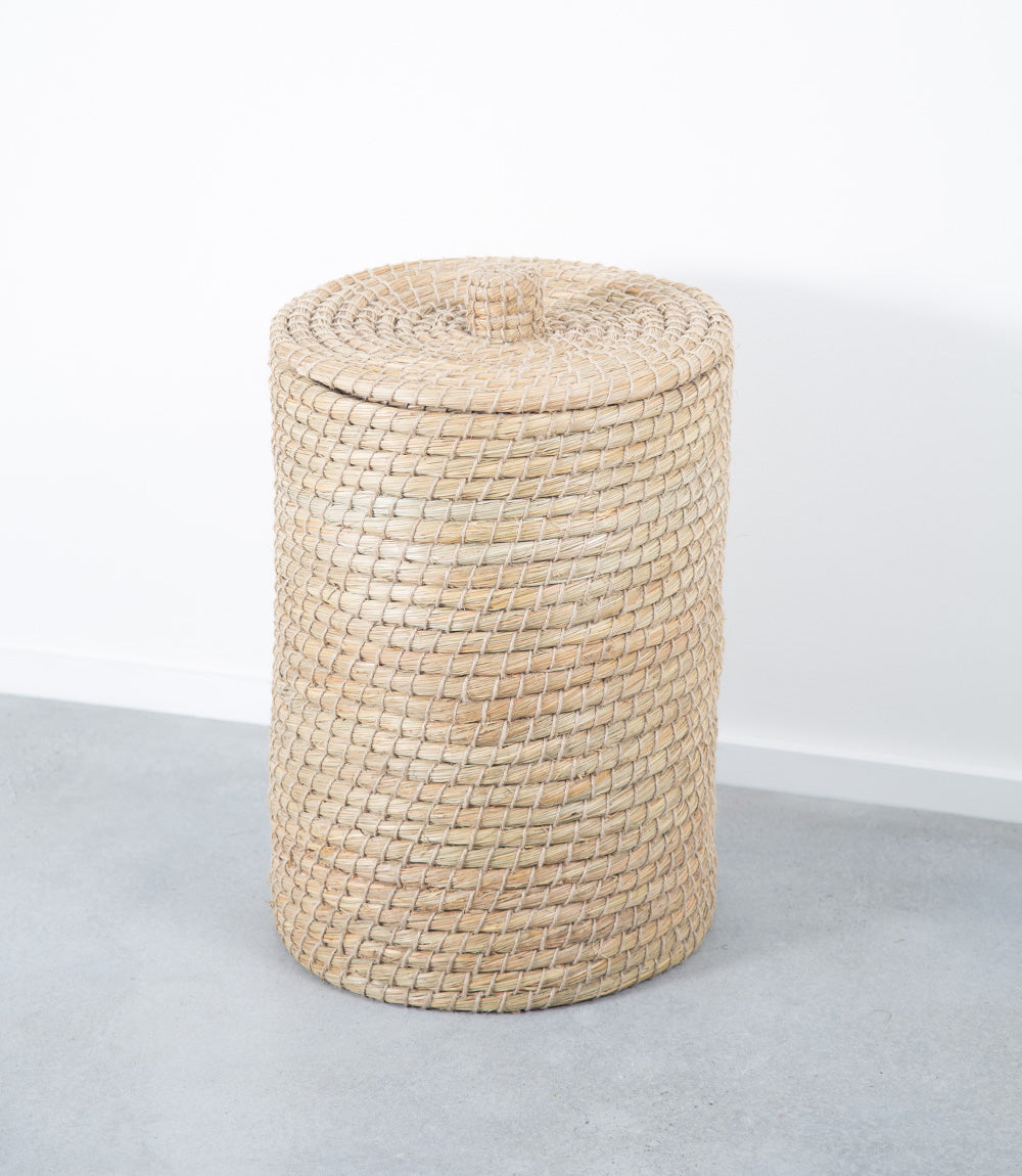 Kaisa natural basket large with lid