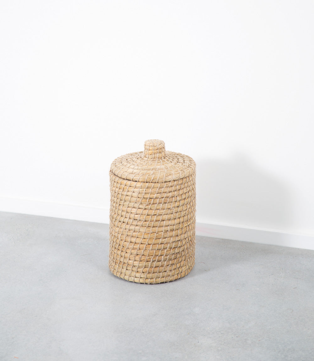 Kaisa natural basket small with lid