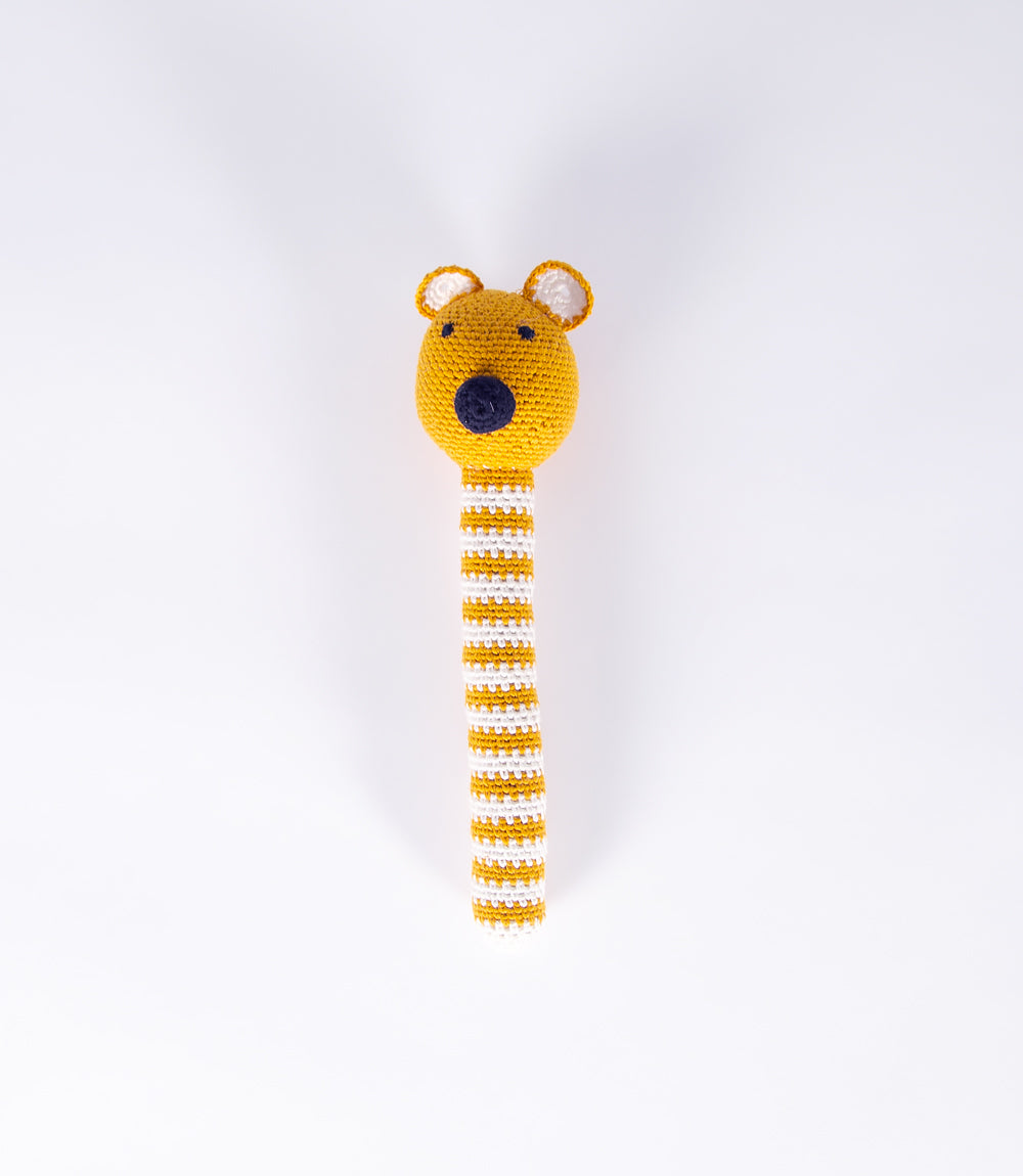 Tiger Bub Rattle - Mustard - Crochet Ami