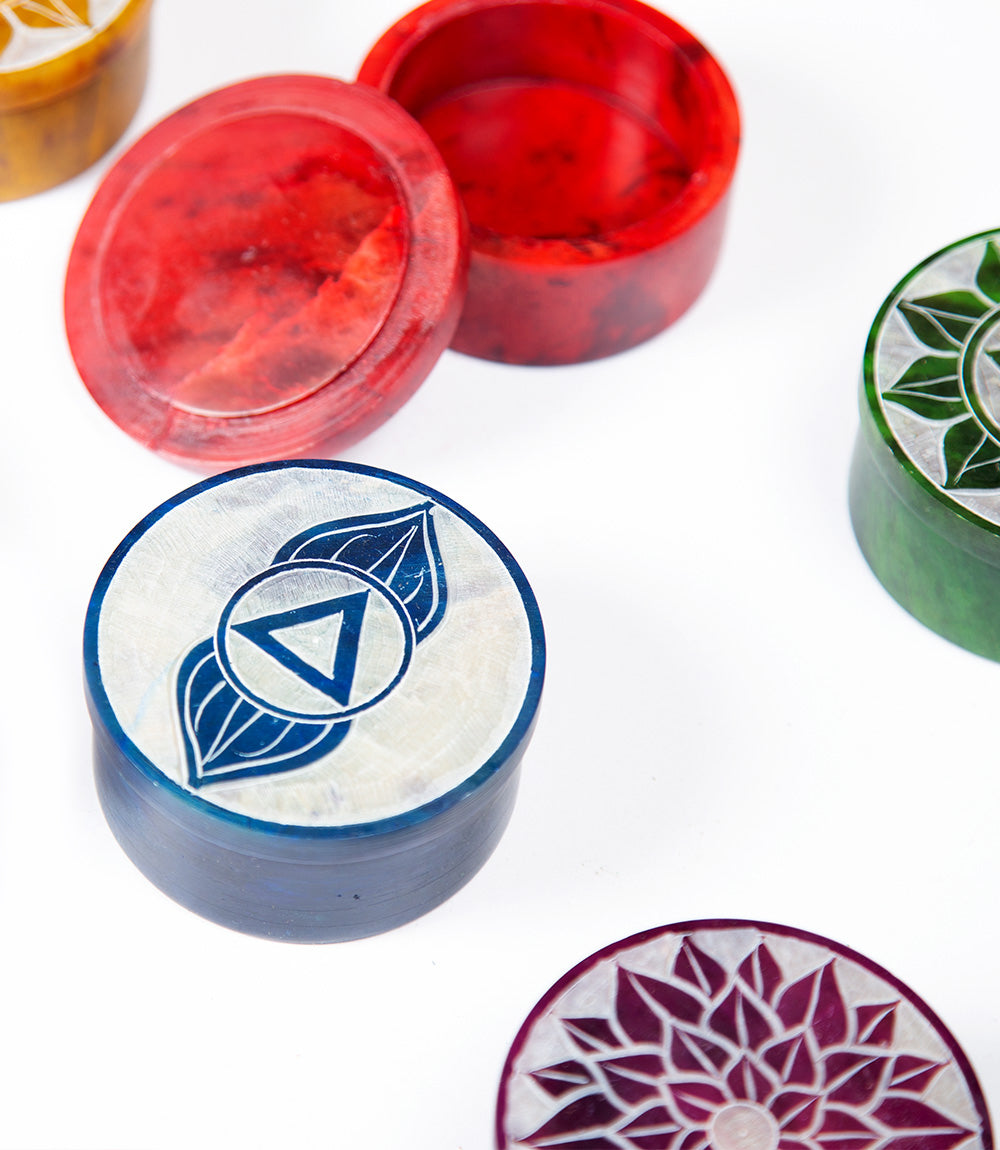 Chakra Soapstone boxes