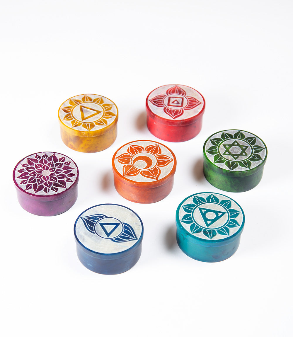 Chakra Soapstone boxes