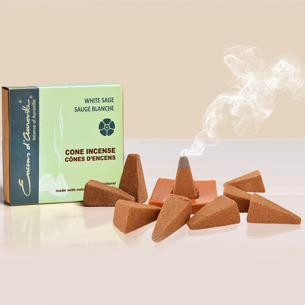 Maroma Encens d&#39;Auroville Cones - White Sage. Incense Cones