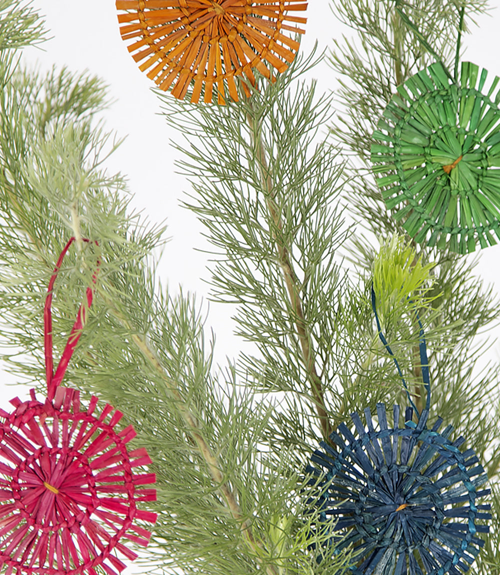 Festive round ornaments - pathi grass