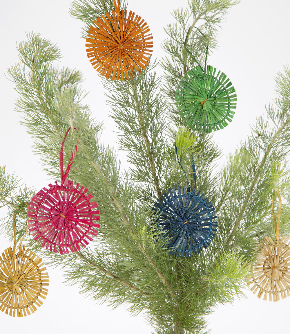 Festive round ornaments - pathi grass