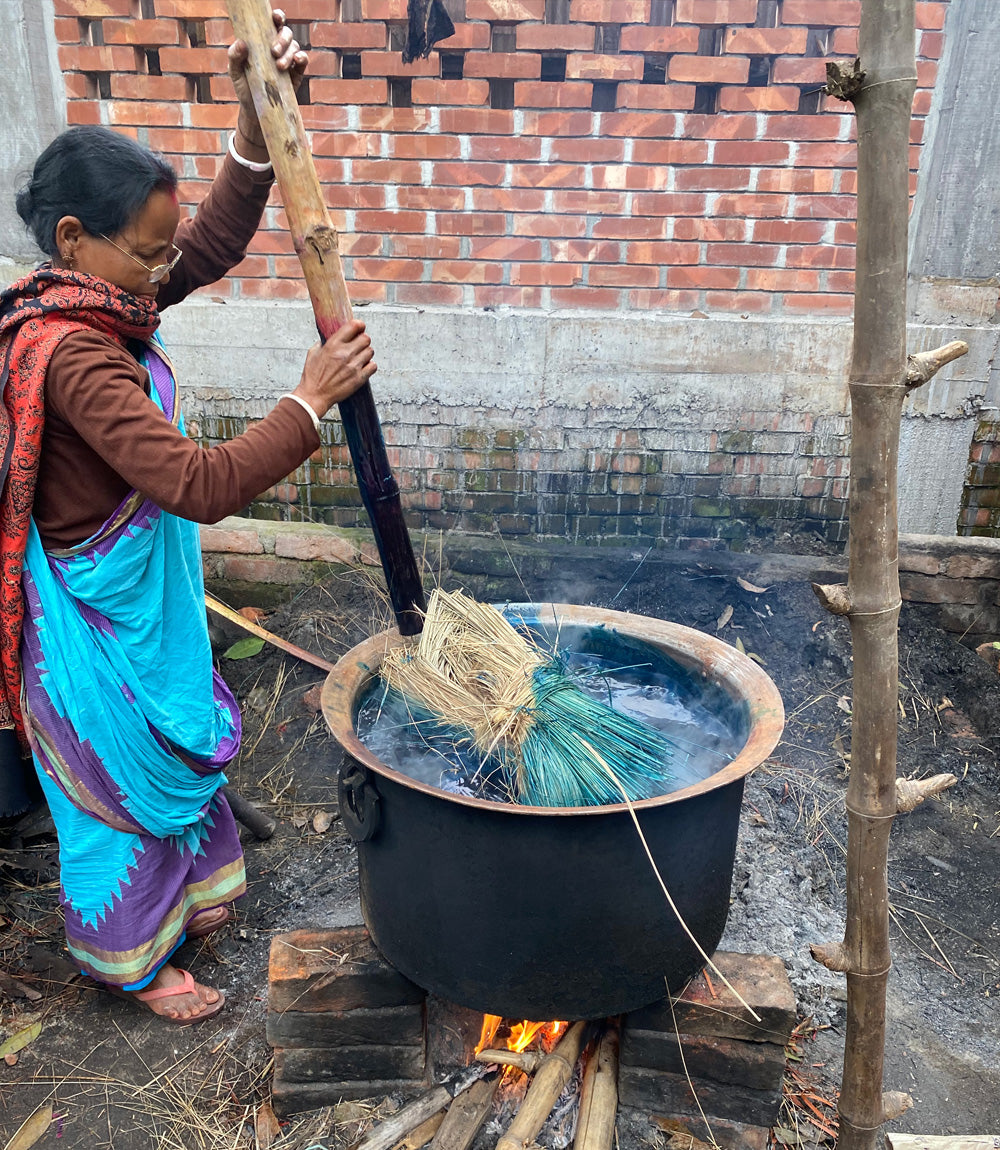 Kaisa string dyeing process