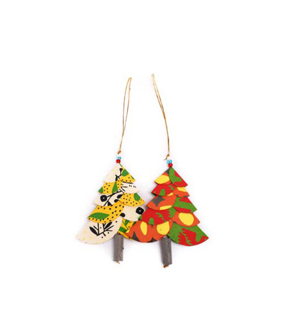 Paper Christmas tree decoration set 2 