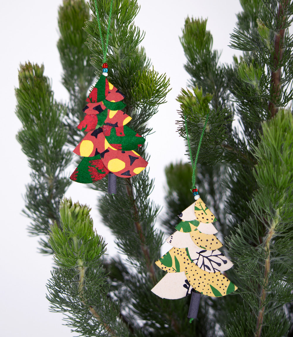 Paper Christmas tree decoration set 2 