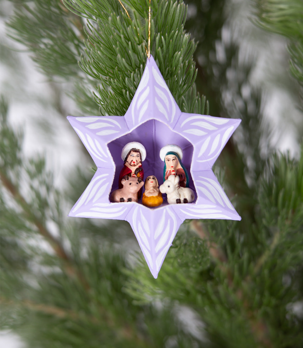 Nativity Star Diorama - Lilac