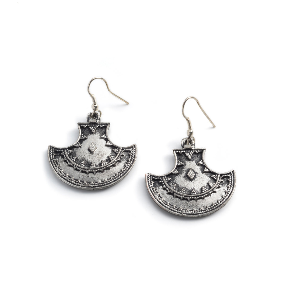 Maratha Queen Earrings - Silver