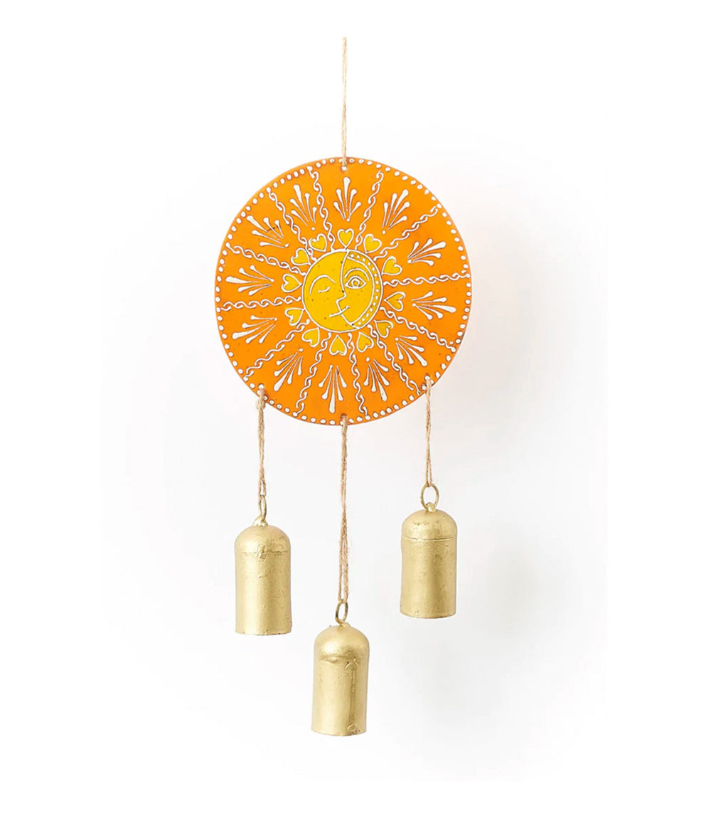 Henna Treasure Wind Chime with Bells - Sun