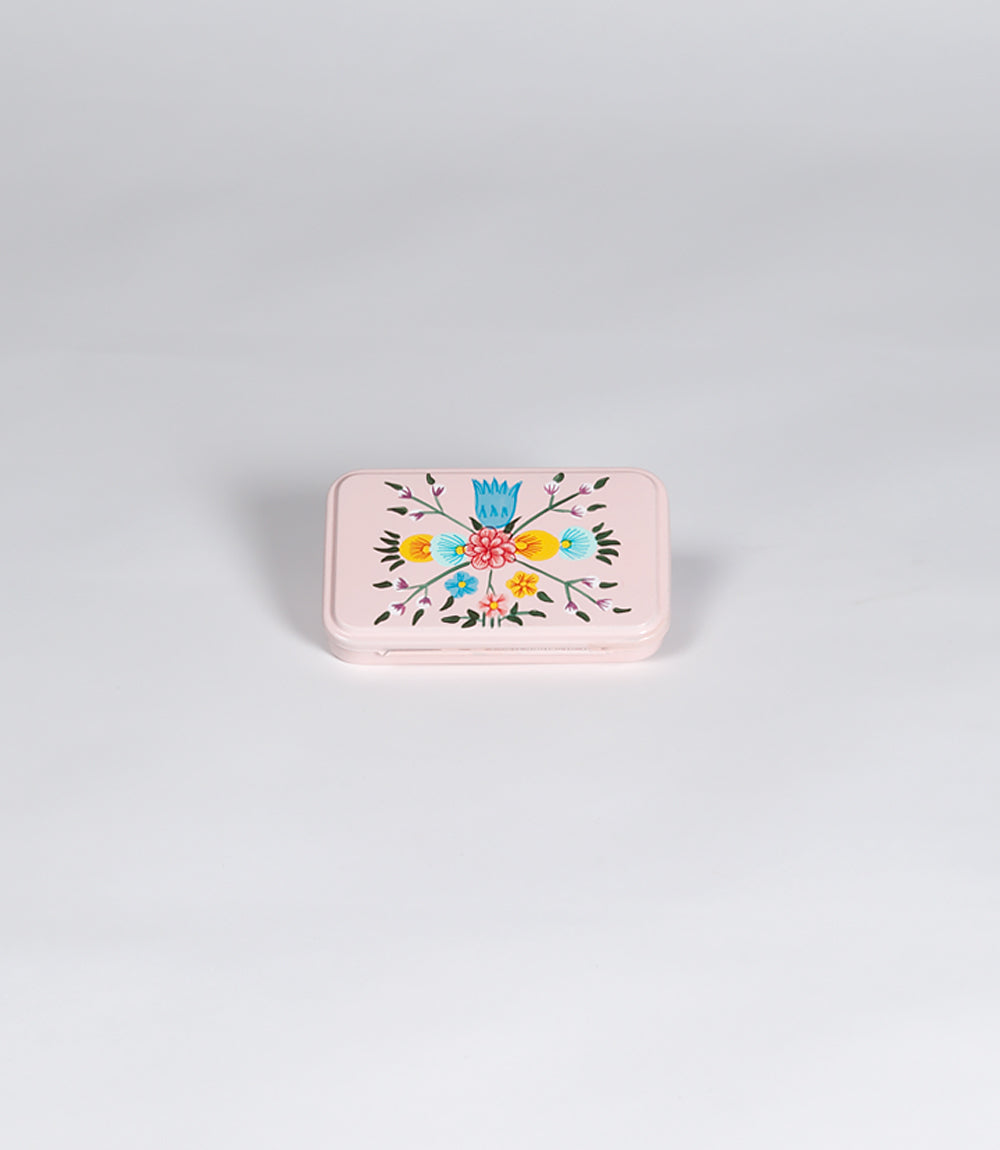 Trinket tin pink flower