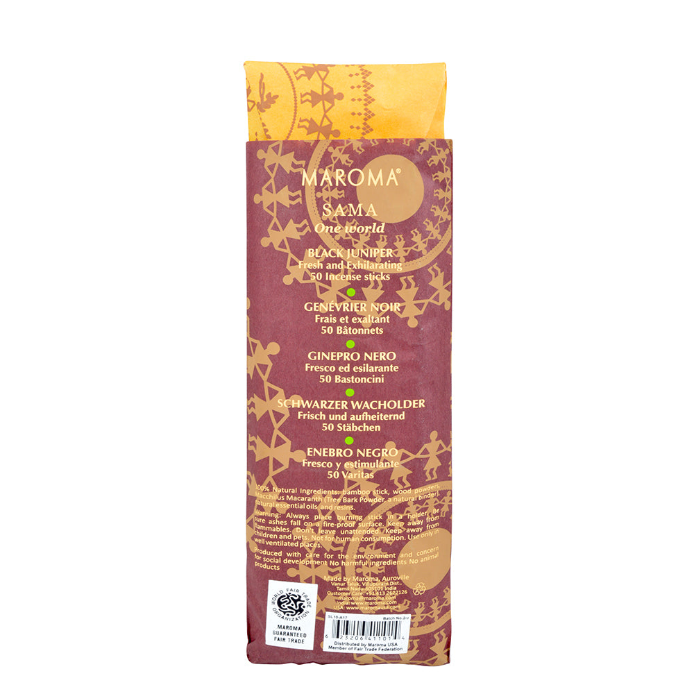 Maroma Sama Incense Sticks - Black Juniper. Pack of 50