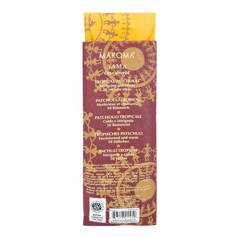 Maroma Sama Incense Sticks - Tropical Patchouli. Pack of 50